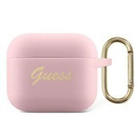 Guess, GUA3SSSI AirPods 3 Abdeckung rosa/rosa Silikon Vintage Script