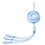 Joyroom Colorful Series S-A40 Cable Retractable 3in1 USB-A - USB-C / Lightning / Micro USB 1m - Blue