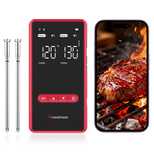 Meatmeet X Pro Küchenthermometer mit Bluetooth-/WLAN-App für Grill, Backofen und Smoker – Schwarz