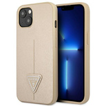 Guess GUHCP14SPSATLE iPhone 14 6,1 &quot;beige / beige hardcase SaffianoTriangle Logo