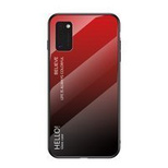 Gradient Glass Durable Cover with Tempered Glass Back Samsung Galaxy A41 black-red