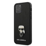 Karl Lagerfeld KLHCP12MIKMSBK iPhone 12 /12 Pro 6,1" czarny/black hardcase Saffiano Ikonik Metal