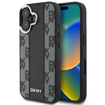 DKNY Checkered Pattern Magsafe iPhone 16 Case - Black