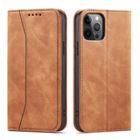 Magnet Fancy Case for Samsung Galaxy A23 5G cover with flip wallet stand brown