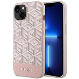 Guess GUHMP14MHGCFSEP iPhone 14 Plus 6.7&quot; pink/pink hard case GCube Stripes MagSafe