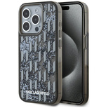 Karl Lagerfeld Liquide Glitter Monogram Gradient iPhone 15 Pro Max Case - Black