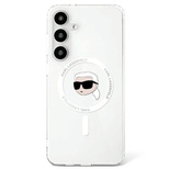 Case Karl Lagerfeld Button Karl Head Printed Logo MagSafe Samsung Galaxy S25 white