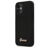 Guess GUHCP12SLSLMGBK iPhone 12 mini 5.4&quot; black/black hardcase Silicone Script Gold Logo