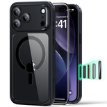 ESR Classic Hybrid MagSafe + Panzerglas-Set für iPhone 17 Pro Max – Klares Schwarz