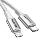 Ugreen US304 70523 USB-C/ Lightning MFi-Kabel 1 m – Silber