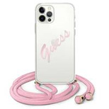 Guess GUHCP12MCRTVSPI iPhone 12/12 Pro 6.1&quot; pink/pink Hardcase Script Vintage