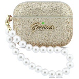 Guess Glitter Pearl Strap Case for AirPods Pro 3 - Gold