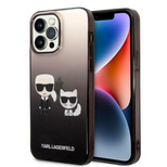 Karl Lagerfeld KLHCP14XTGKCK iPhone 14 Pro Max 6,7&quot; Hardcase schwarz / schwarz Gradient Ikonik Karl &amp; Choupette