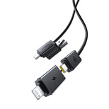 Baseus Versatile 60W USB-C - USB-C Cable with USB-A and Lightning Adapters 0.6 m - Black
