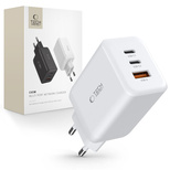 Tech-Protect C65W Netzwerkladegerät 2x USB-C PD 65W / USB-A QC 3.0 - Weiß