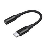 Ugreen AV161 Adapter für Kopfhörer Miniklinke 3,5 mm (weiblich) / USB-C (männlich) 10 cm – Schwarz