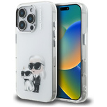Karl Lagerfeld IML Aquarelle Karl &amp; Choupette &amp; Logo iPhone 16 Pro Case - White