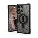 UAG Pathfinder Clear Magnet Hülle für Samsung Galaxy S24 Ultra mit Magnetmodul – Grau