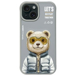 Etui Nimmy Cool&Cute 2.0 Bear do iPhone 15 - szare