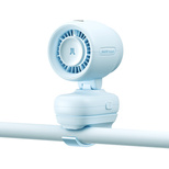 Jisulife Kinderwagenventilator 4, 5000 mAh, Mini-Ventilator für Kinderwagen mit Metallclip – Blau