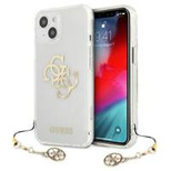 Guess GUHCP13SKS4GGO iPhone 13 mini 5.4&quot; Transparent hardcase 4G Gold Charms Collection