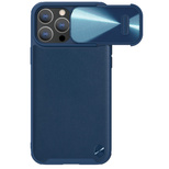 Nillkin CamShield Leather S Case iPhone 14 Pro Hülle mit Kameraabdeckung blau