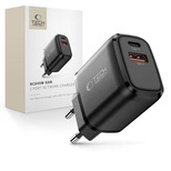 Tech-Protect NCA45W-GAN 2-Port USB-C / USB-A 45W Wandladegerät – Schwarz