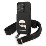 Etui Karl Lagerfeld Saffiano Metal Karl Head na iPhone 13 Pro Max - czarne