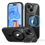 ESR Classic Kickstand Halolock Case mit MagSafe für iPhone 15 Plus – Transparent und Schwarz