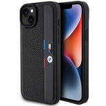 BMW Perforierte Tricolor Line Hülle für iPhone 15 / 14 / 13 – Schwarz