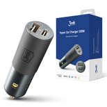 Ładowarka samochodowa 3mk Hyper Car Charger USB-C USB-A 100W - srebrna