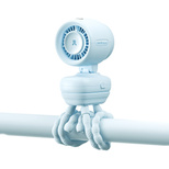 Mini wentylator Jisulife Stroller Fan 4 5000mAh na wózek dziecięcy z elastycznym tripodem - niebieski