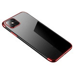 Clear Color case TPU gel cover with a metallic frame for Samsung Galaxy A53 5G red