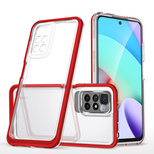 Clear 3in1 Case for Xiaomi Redmi 10 Frame Gel Cover Red