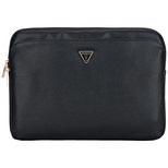 Guess Sleeve Grained Zipper Pocket Triangle Logo 14&quot; Laptoptasche - Schwarz