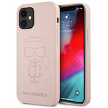 Karl Lagerfeld Silikon Ikonik Outline Hülle für iPhone 12 mini 5.4&quot; - Rosa