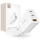 Tech-Protect NC30W Netzwerkladegerät 2x USB-C PD 30W / USB-A QC 3.0 - Weiß