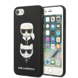 Karl Lagerfeld KLHCI8SAKICKCBK iPhone 7/8 / SE 2020 / SE 2022 black/black hardcase Saffiano Karl&amp;Choupette Head