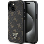 Guess 4G Triangle Metal Logo Case for iPhone 15/14/13 - Black