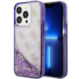 Guess GUHCP14LLC4PSGU iPhone 14 Pro 6.1" lila/lila Hardcase Liquid Glitter 4G Transculent