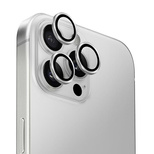 Uniq Optix Kameraobjektivschutz aus Aluminium für iPhone 16 Pro 6,3&quot; / 16 Pro Max 6,9&quot; Kameraobjektivglas aus Sterlingsilber mit Applikator