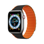 Magnetisches Apple Watch SE, 9, 8, 7, 6, 5, 4, 3, 2, 1 (41, 40, 38 mm) Dux Ducis Armband (LD-Version) – Schwarz und Orange