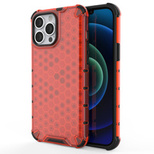 Honeycomb etui pancerny pokrowiec z żelową ramką iPhone 13 Pro Max czerwony