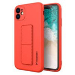 Wozinsky Kickstand Case silicone case with stand iPhone 12 red