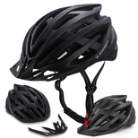 Kask rowerowy MTB Wozinsky z odpinanym daszkiem i tylną lampką USB 54-57 cm - czarny