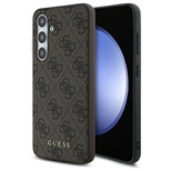 Guess GUHCS24FEG4GFBR S24 FE S721 braun/braunes Hardcase 4G Metall Gold Logo