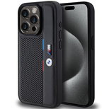 BMW Perforierte Tricolor Line Hülle für iPhone 15 Pro Max – Schwarz