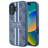 Guess 4G Printed Stripes MagSafe case for iPhone 16 - blue