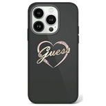 Guess IML Heart Case for iPhone 16 Pro Max - Black