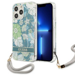 Guess GUHCP13LHFLSN iPhone 13 Pro / 13 6.1&quot; green/green hardcase Flower Strap